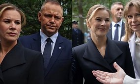 Marta Nawrocka z wizytą w Nowym Jorku. Pierwsza Dama zagrała nóżką w stonowanej czerni [zdjęcia]