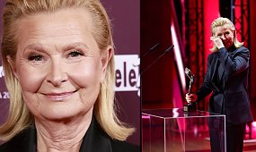 Barbara Bursztynowicz na gali Telekamery 2026. Aktorka zachwyciła czarnym garniturem z dekoltem do pasa