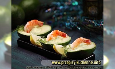 Krewetki na avocado w sosie jogurtowo-ogórkowym z curry w Thermomix-e