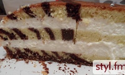 Wyśmienite ciasto zebra ze śmietaną