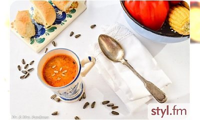 Zupa minestrone z pieczoną papryką