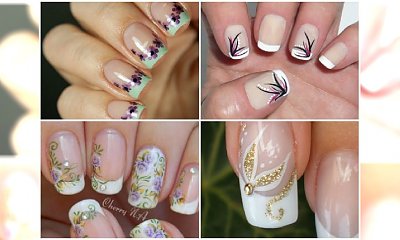 French manicure z kwiatami - urozmaicamy klasykę