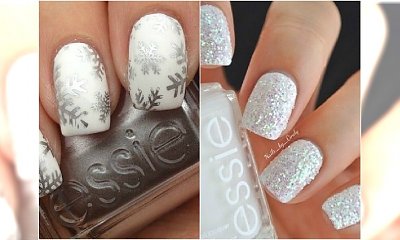 Pomysł na zimowy manicure - biel i srebro na paznokciach