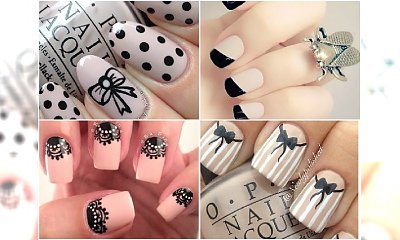 Uroczy i elegancki manicure: nude plus czerń