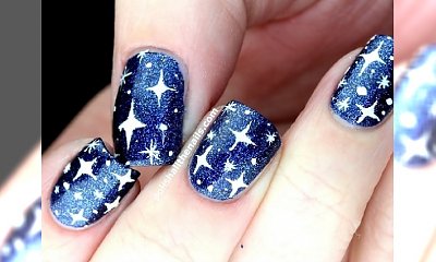 Night sky nails - niebiański manicure