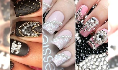 Biżuteryjny manicure 3D. Przyklejamy błyskotki na paznokcie