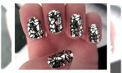Manicure jak pęknięte lustro. Super wzorek na paznokcie!