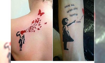 Tatuaże jak graffiti Banksy'ego. Super pomysł na tatuaż!