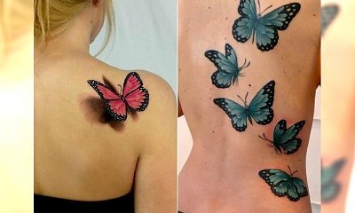 Tatuaż motyl - kolorowe wzory na nadgarstek, kark i plecy