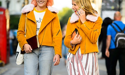 Żółty - Trendy Street Style z Fashion Week 2015