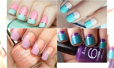 Blokowy manicure w dwóch kolorach - super trend na wiosnę