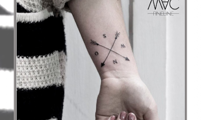 25 pomysłów na modny, hipsterski tatuaż - pióra, trójkąty, napisy na każdą część ciała