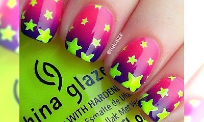 Neonowe gwiazdki - szalony manicure na weekend!