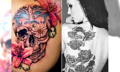 Tatuaże z czaszką. Kobieca wersja mrocznego tattoo z kwiecistymi wzorami