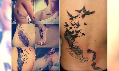 Tatuaż z piórem - 22 śliczne wzory dla dziewczyn