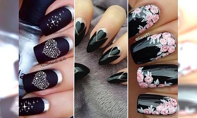 Ożywiamy czarny kolor! Ponad 30 propozycji na stylowy, ciemny manicure
