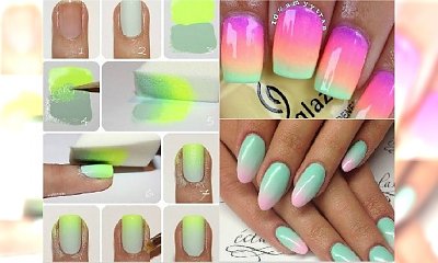 Manicure robiony gąbką. Pomysły na kolorowe paznokcie z gradientem