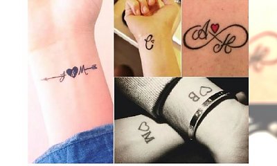 Małe tatuaże z inicjałami i monogramami - subtelne wzory ze znakiem nieskończoności, sercem i kotwicą