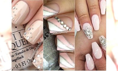 Paznokcie nude z cyrkonią. Najpiekniejszy manicure na ślub i wesele