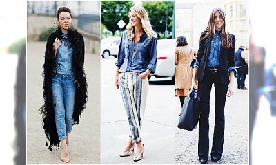 Jesienne stylizacje z jeansową koszulą - Inspiracje Street Stytyle 2015