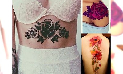 Kobiece tatuaże z motywem kwiatów - na rękę, nogę, brzuch, bark i plecy [GALERIA]