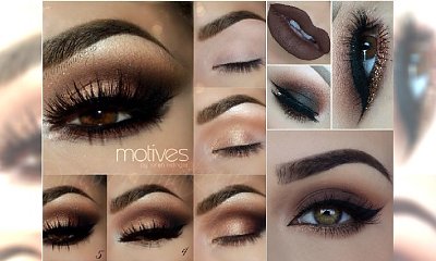 Brązowy makijaż oczu: zmysłowy smoky eyes i złota kreska. Absolutnie urzekający!