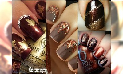 Brązowy manicure w najpiękniejszym wydaniu. Galeria uroczych wzorków na jesień