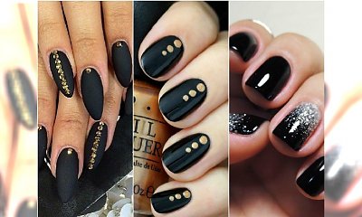 Czarny manicure - elegancki i frapujący. 20 super pomysłów na czarne paznokcie