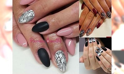 Jesienny manicure dla paznokci w kształcie migdałków [GALERIA]