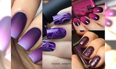Manicure w odcieniu fioletu i purpury - 20 niezwykłych pomysłów na jesień