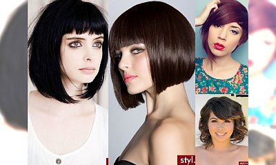 Fryzurki w pół szyi z modną grzywką - GALERIA inspiracji dla brunetek i szatynek