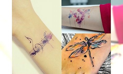 Kolorowy tatuaż akwarelowy - 20 uroczych wzorów małego tatuażu
