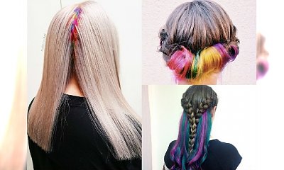 Trendy 2016: Secret Rainbow nowym hitem! Sekretna koloryzacja włosów idealna do szkoły i pracy