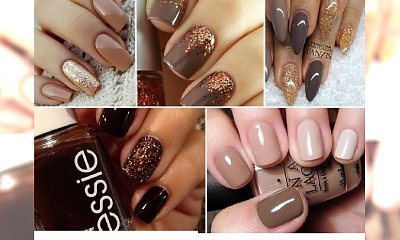 Stylowy manicure w kolorze kawy z mlekiem. Idealny na zimowo-wiosenną porę