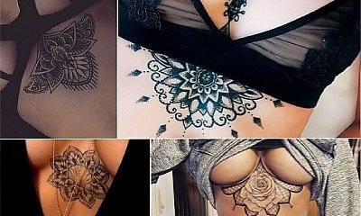 Tatuaż pod biustem - niesamowicie seksowne wzory, które Was urzekną