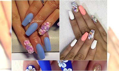 Coffin nails na wiosnę - wzory, które zmienią demoniczne paznokcie w uroczy manicure