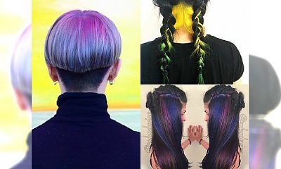 Najpiękniejsze Rainbow Hair na  brunetkach - Ta galeria udowadnia, że posiadaczki ciemnych włosów wyglądają genialnie w tęczowej koloryzacji!