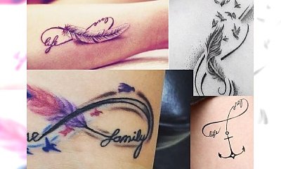 Małe, kobiece tatuaże feather infinity - które wybierzecie?