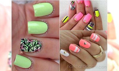 Neonowe paznokcie na lato - rajskie kolory, modne wzorki