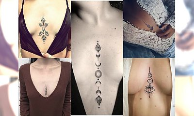 Sternum tattoo - tatuaże na dekolcie, jakich jeszcze nie widziałyście! 25 ultra zmysłowych i seksownych propozycji