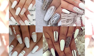 Biały manicure z delikatnymi ozdobami - styl i elegancja w jednym