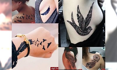 Subtelne, dziewczęce tatuaże z piórkiem i skrzydłami - cudeńka!