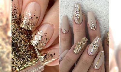 STAY CLASSY: gold nude manicure