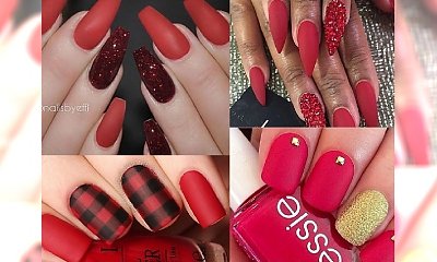 Czerwony manicure w niezwykłej, matowej odsłonie
