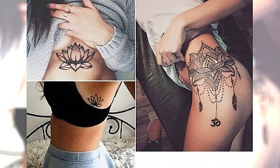Kwiat lotosu - niezwykle kobiecy tatuaż na rękę, plecy, klatkę piersiową oraz udo