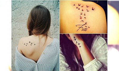 Tatuaż z odlatującymi ptakami - małe i urocze wzory dla dziewczyn
