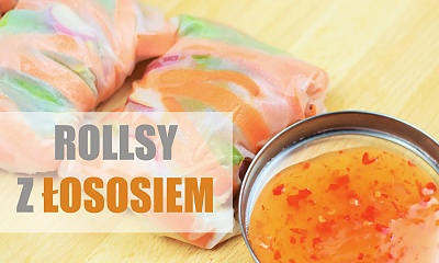 Rollsy z papieru ryżowego z łososiem