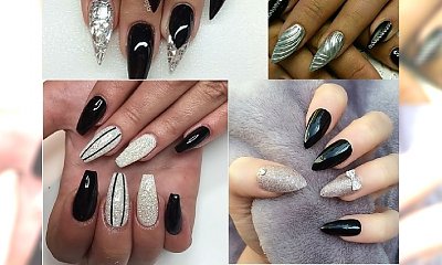 Silver black nails - stylowe, jesienne propozycje na ciemniejszy manicure