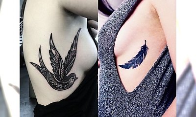 Tatuaż z piórem i skrzydłami - dziewczęce wzory 2017!