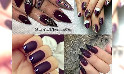 Plum nails- najmodniejszy manicure w sezonie zima 2016/17